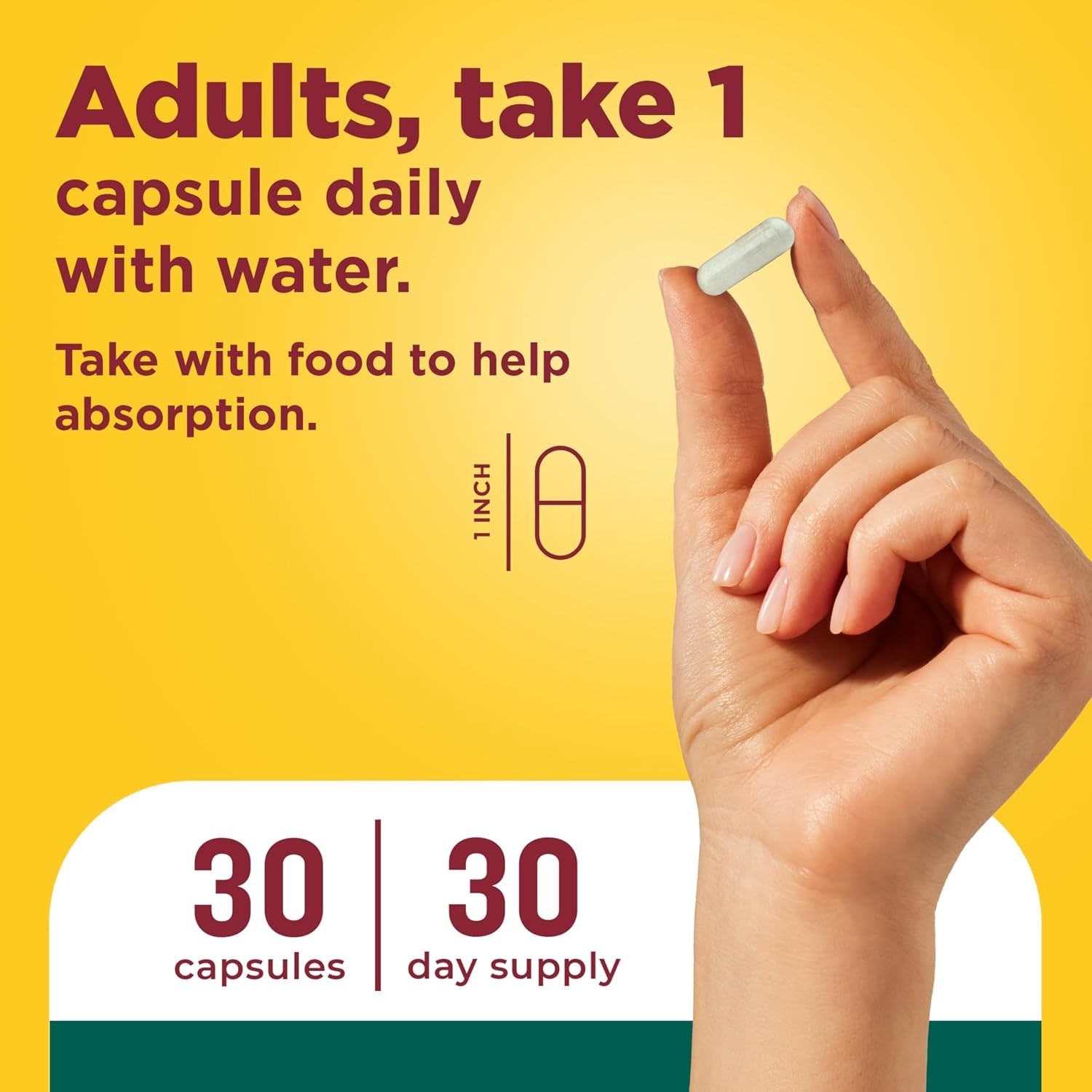 Gluten-Free Focus Boost Capsules with Caffeine & L-Theanine – 30 Count Supply