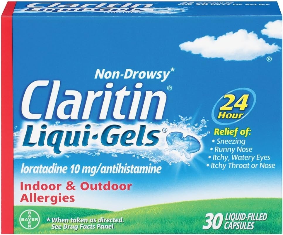 Claritin Liqui-Gels 24 Hour Allergy Relief, Non-Drowsy, (30 Liquid Capsules)