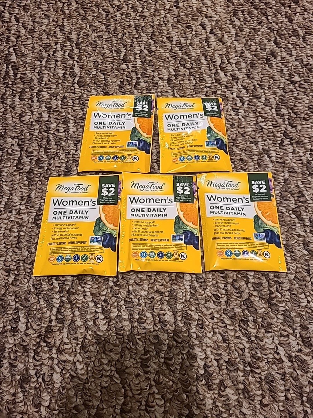 megafoods womens one daily multivitamin (5 Single Packs / Samples) Travel Sized