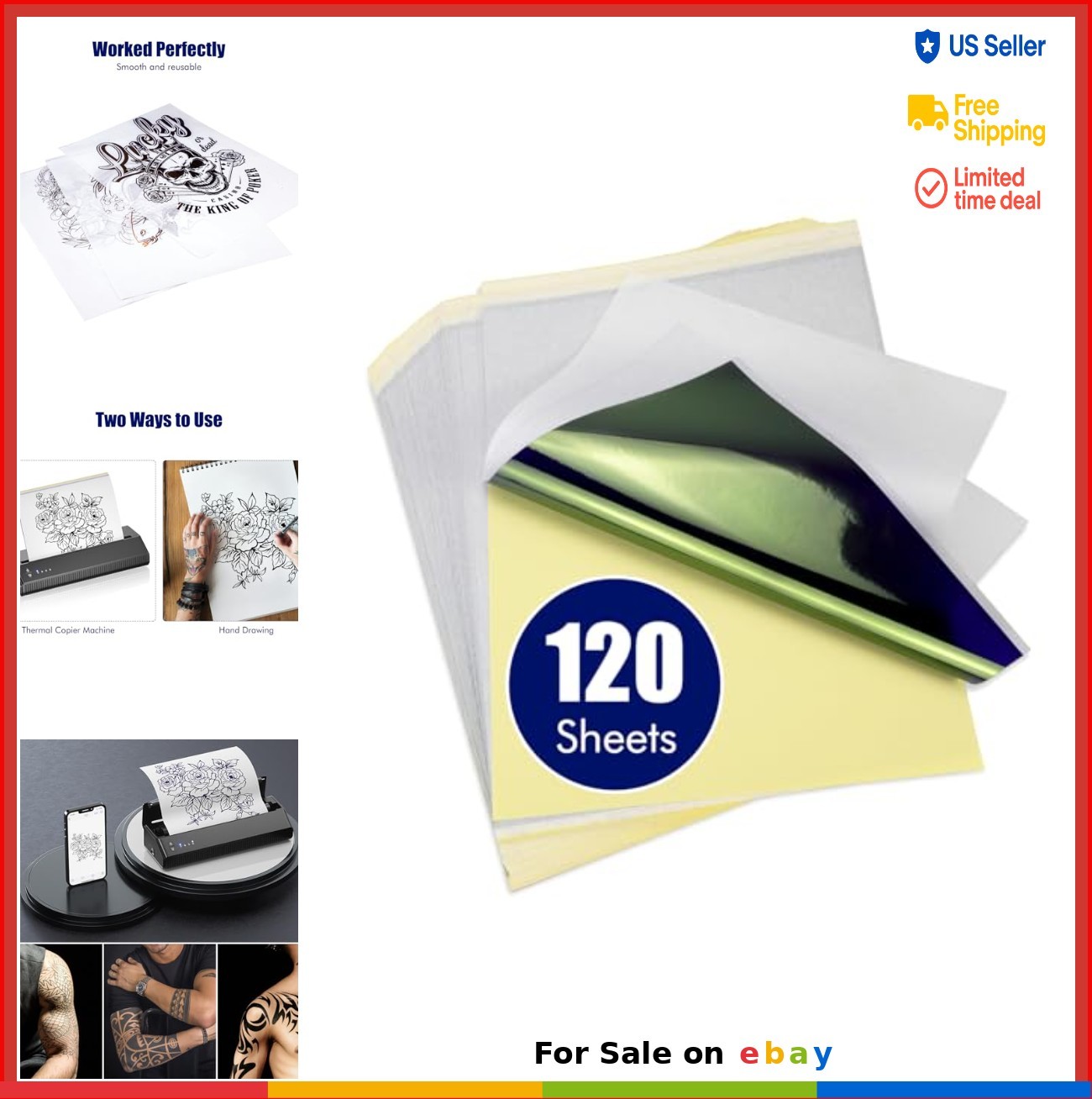 Tattoo Transfer Paper 120 Sheets A4 Size 4 Layer Thermal Stencil Paper for