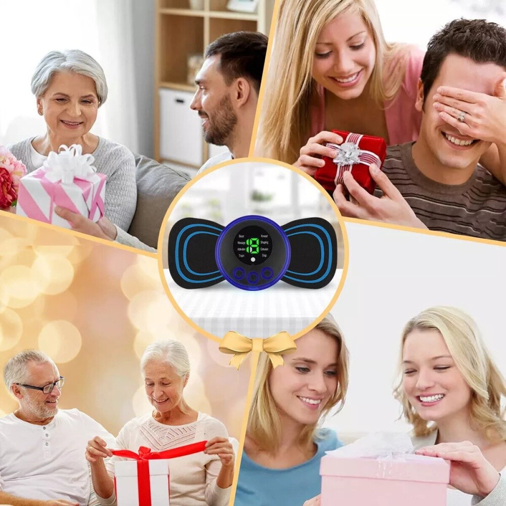 EMS Stimulator Electric Neck Back Massager Pads Cervical Massager With 5 Patches