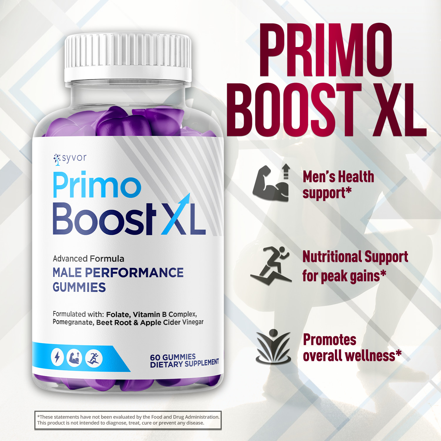 (3 Pack) Primo Boost XL Gummys Advanced Formula PrimoBoost XL Male 180 Gummies
