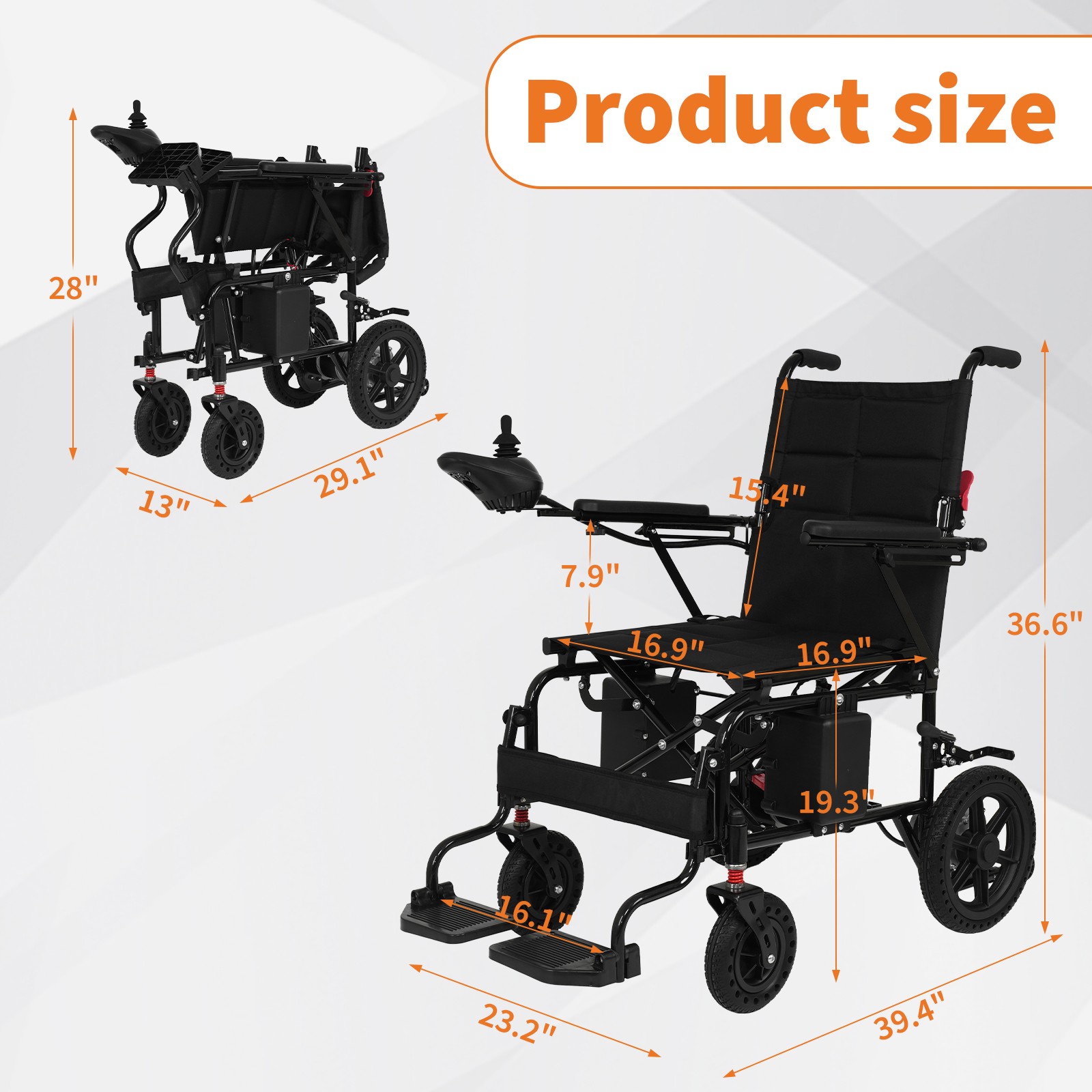 Quelith 500W All Terrain Foldable Electric Wheelchairs Power Wheelchair Hot