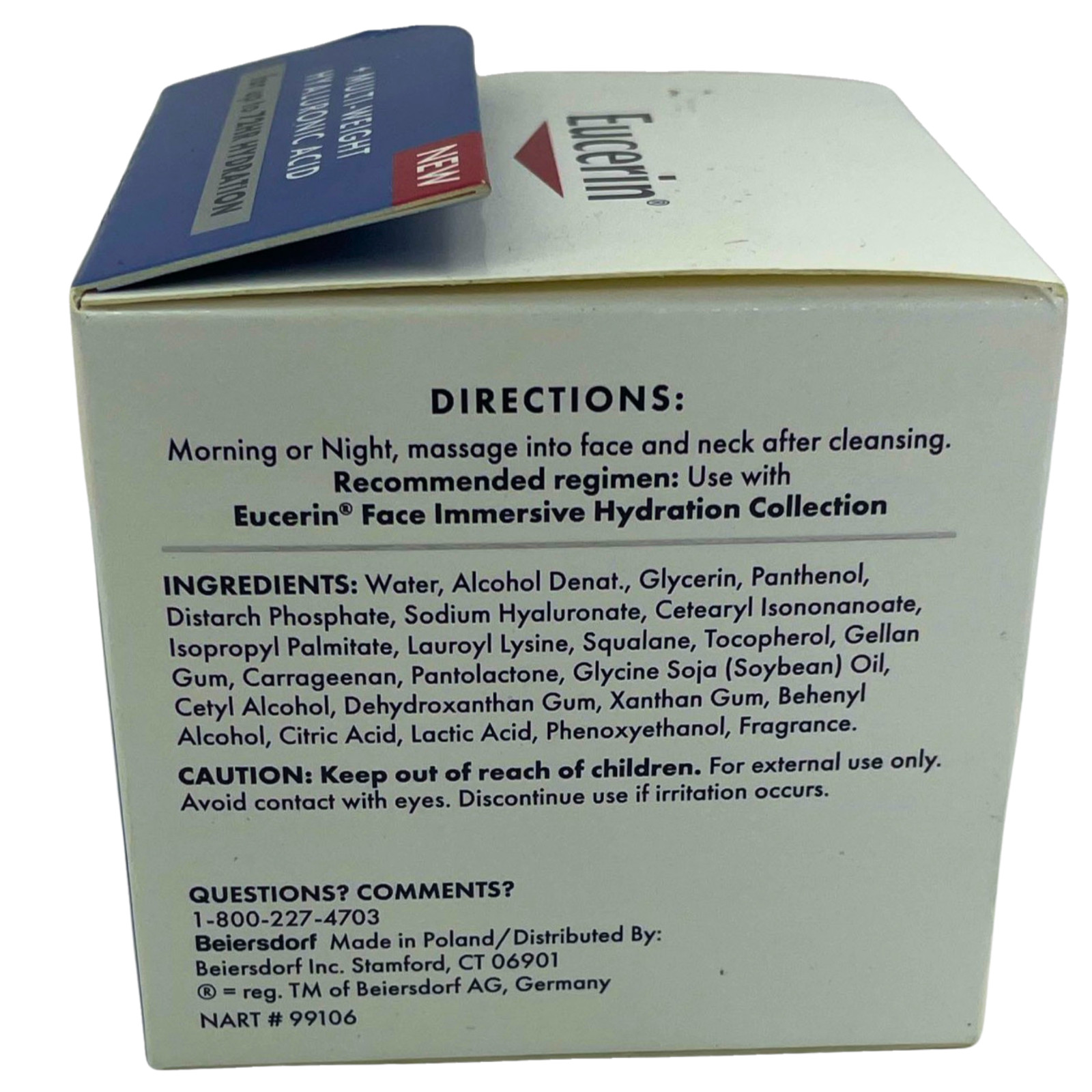Eucerin Face Immersive Hydration Gel Cream 1.7 oz 12 Pack New