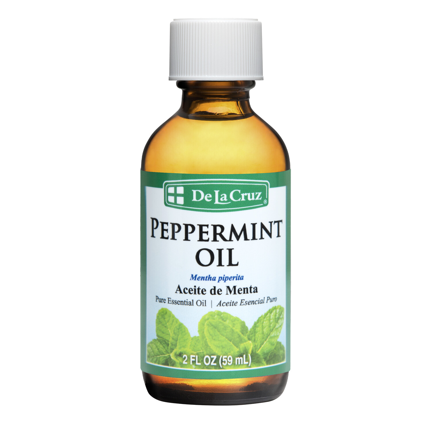 De La Cruz Pure Peppermint Essential Oil, Steam-Distilled, Bottled in USA 2 OZ