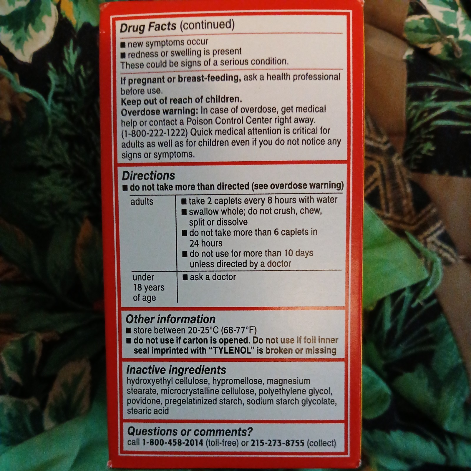 Tylenol Arthritis Acetaminophen 650mg 8 Hour Extended Release 225 Caplets 10/27