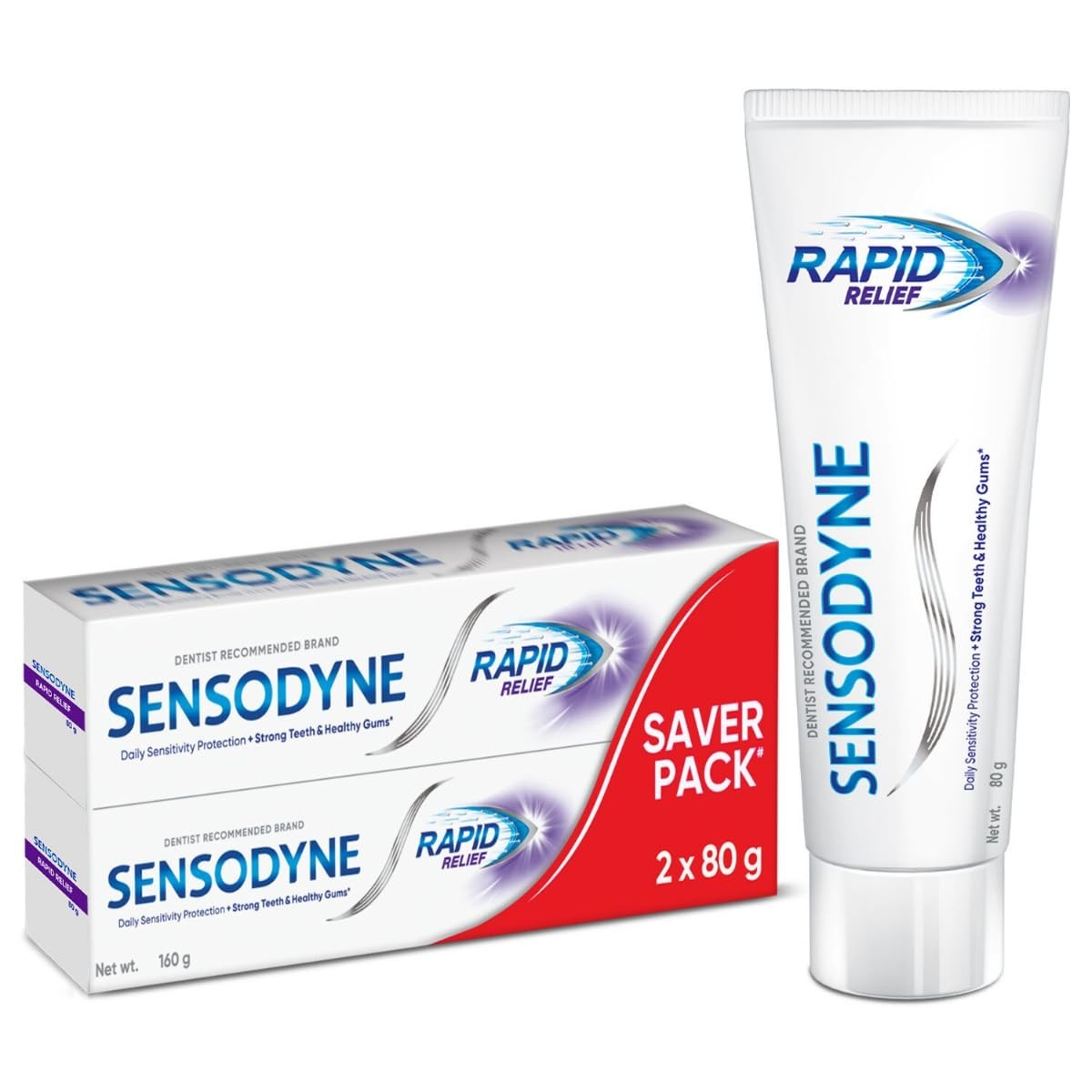 Sensodyne Toothpaste Rapid Relief Fast Sensitivity Relief Pack 160gm (80gm x 2)