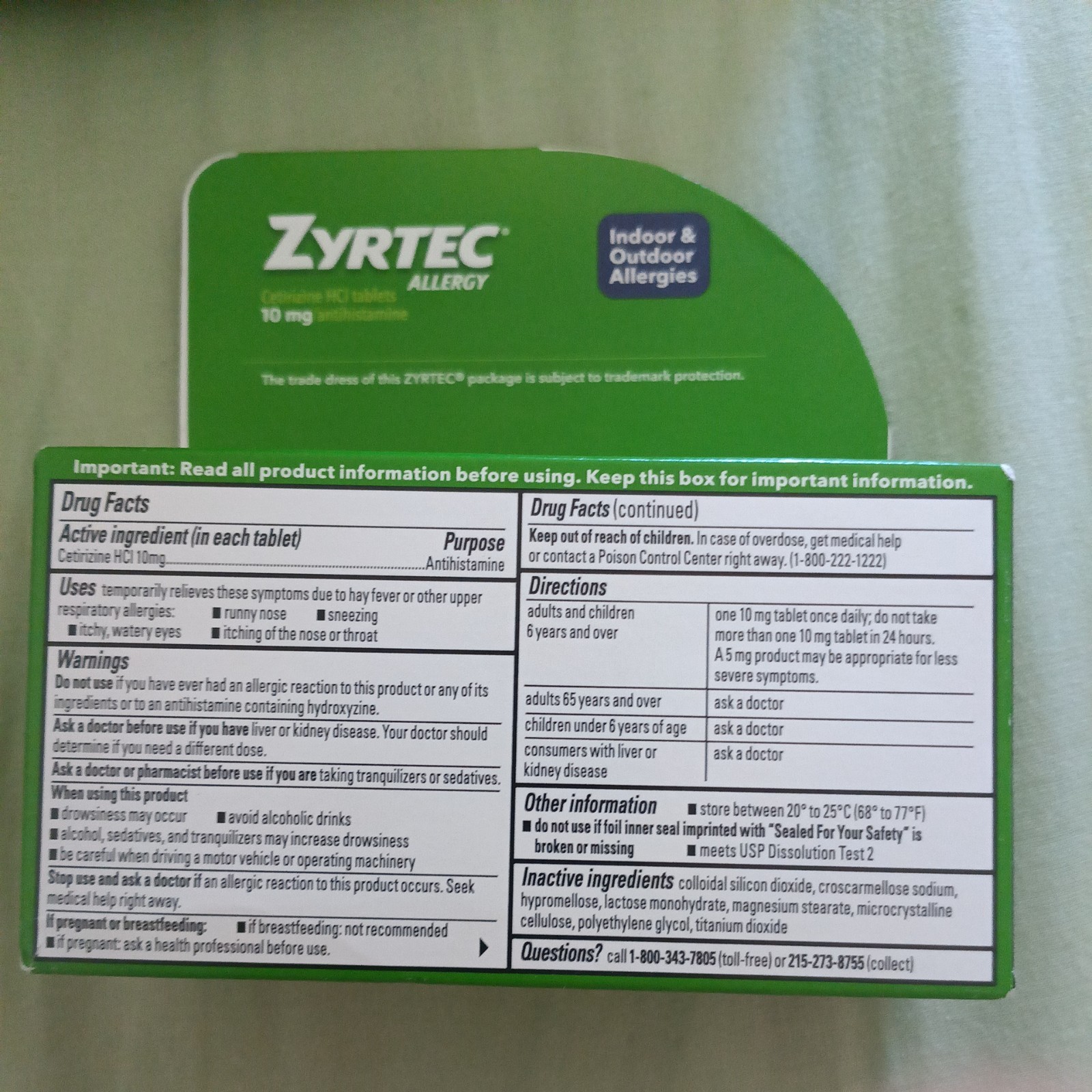 Zyrtec 90 Ct Allergy Relief Cetirizine 10 Mg