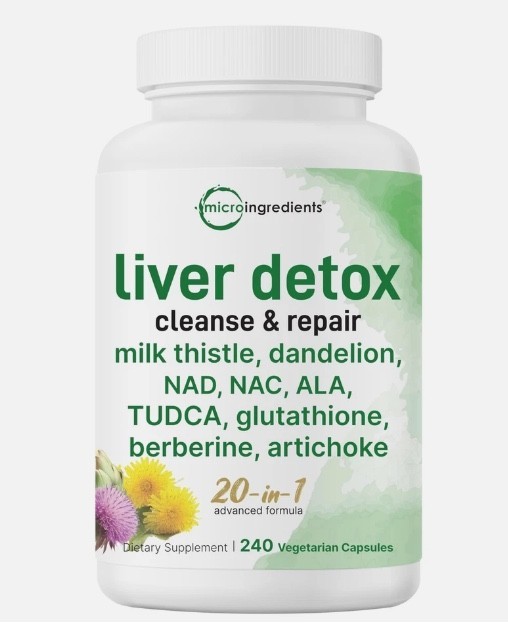 Micro Ingredients 20-in-1 Liver Detox Cleanse Repair 240 Vegetarian Capsules New