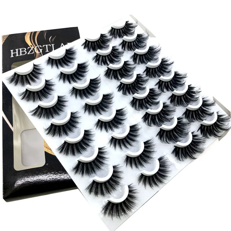 HBZGTLAD 16 pairs 3D Mink Lashes Natural False Eyelashes Dramatic Volume Lashes
