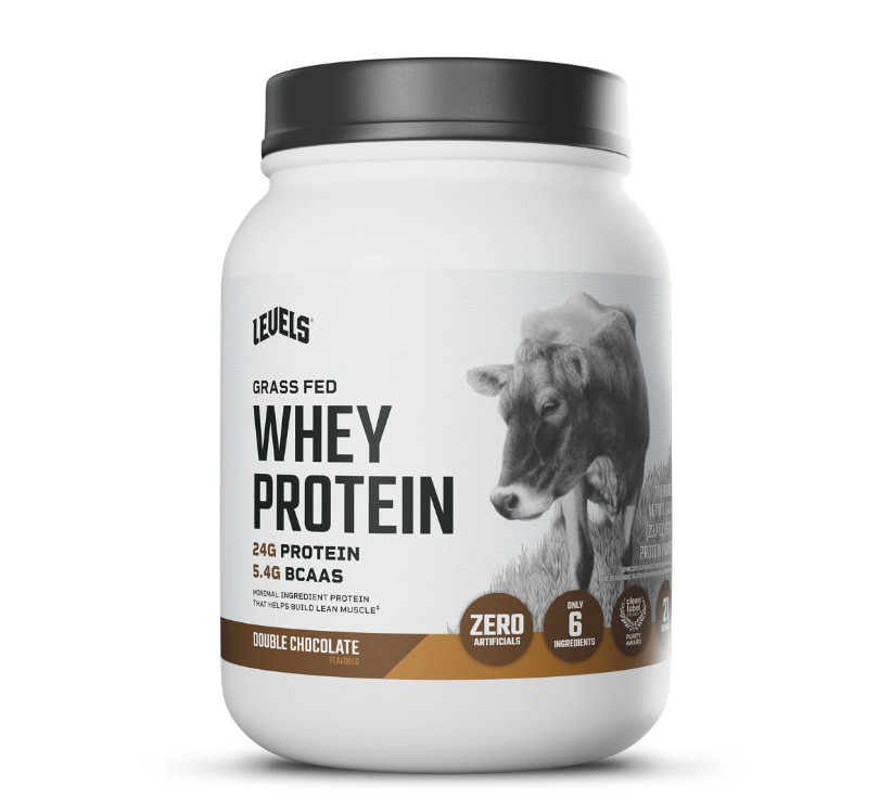 Levels Grass Fed Whey Protein Double Chocolate 1.48lb 24g Protein
