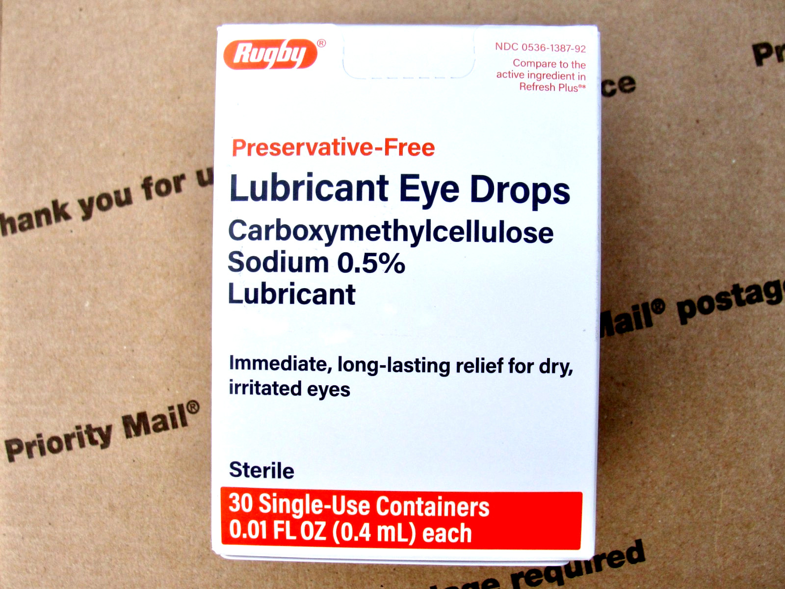 100 Refresh Plus and 120 Generic Rugby Eye Drops Equal to Refresh Plus 2028-2027