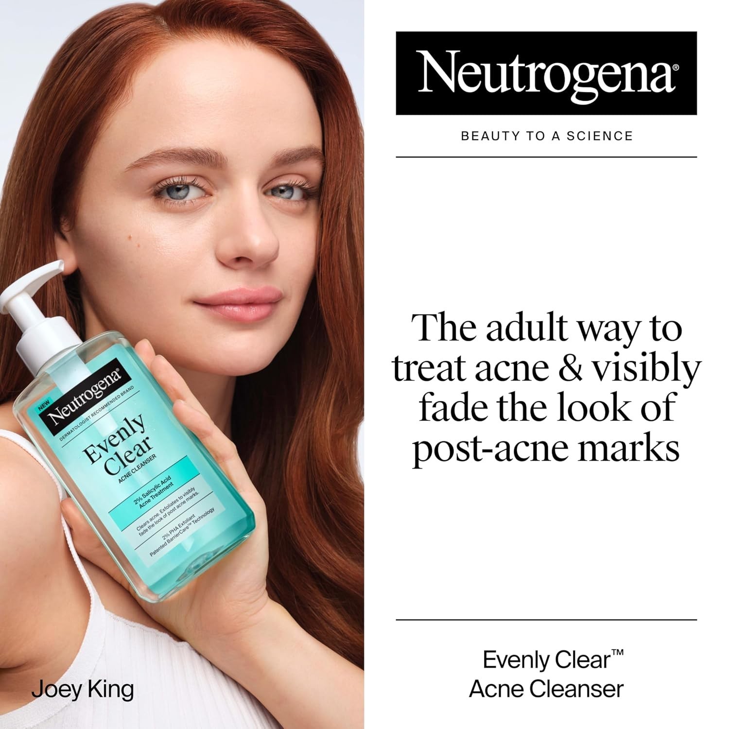 Neutrogena Evenly Clear Acne Cleanser Gentle Foaming Face Wash Acid 9.1 fl. oz.