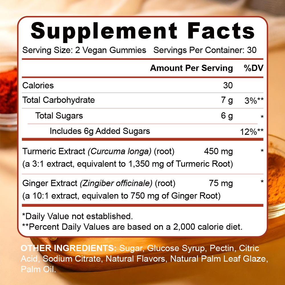 Turmeric Curcumin Black Pepper Gummies 60ct Joint Pain Inflammation Relief Gummy