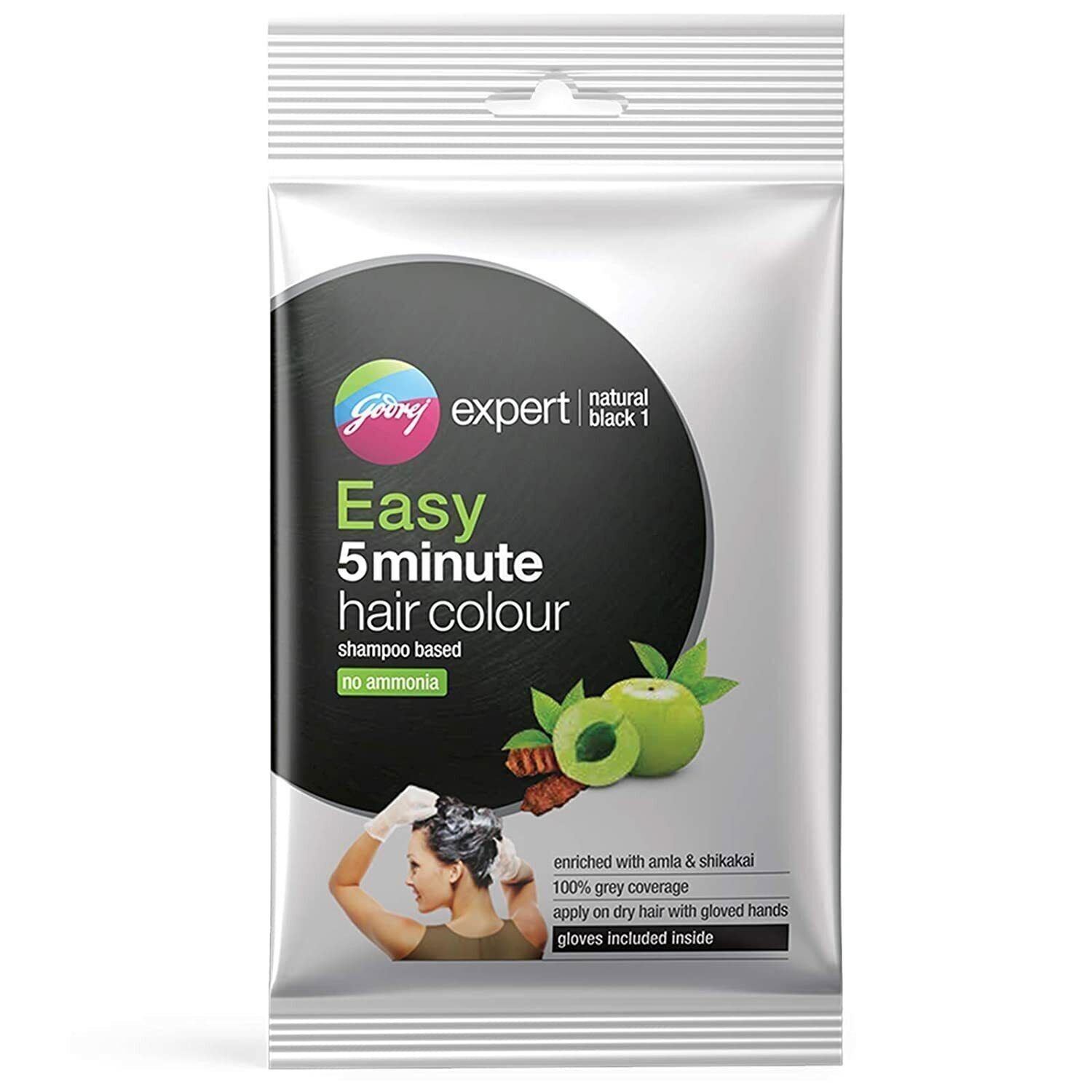 Godrej Expert Easy 5 Minute Natural Hair Colour Sachet Godness Of Amla 20ml x 8