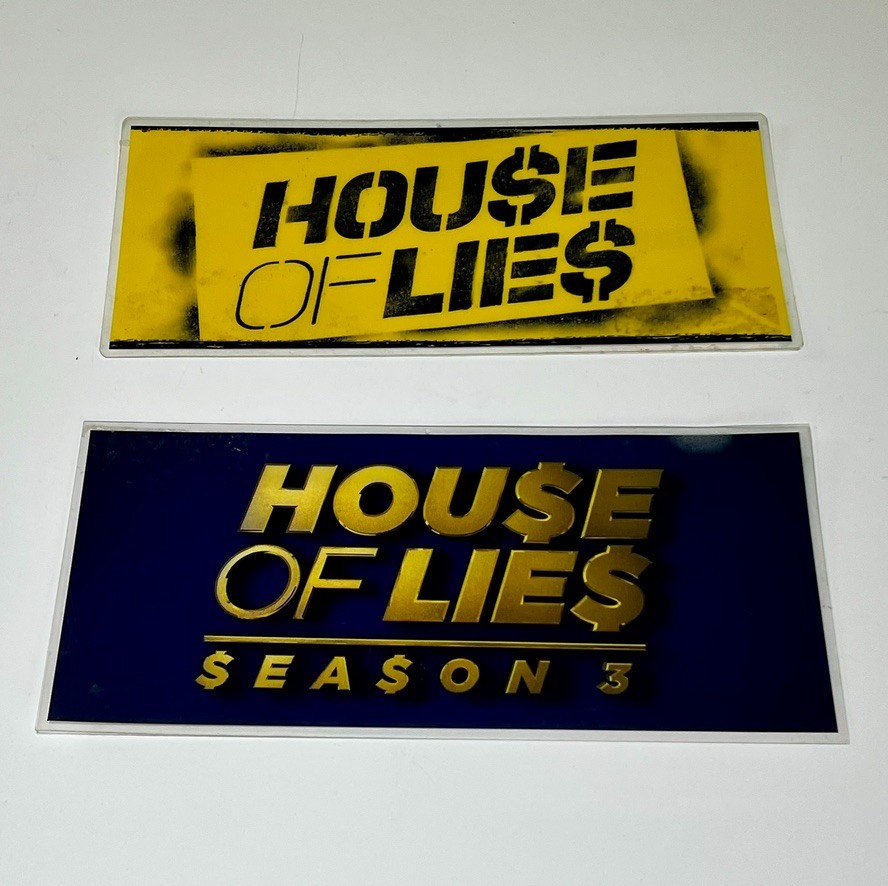 2 “House of Lies” laminated parking placards from season 1 and season 3