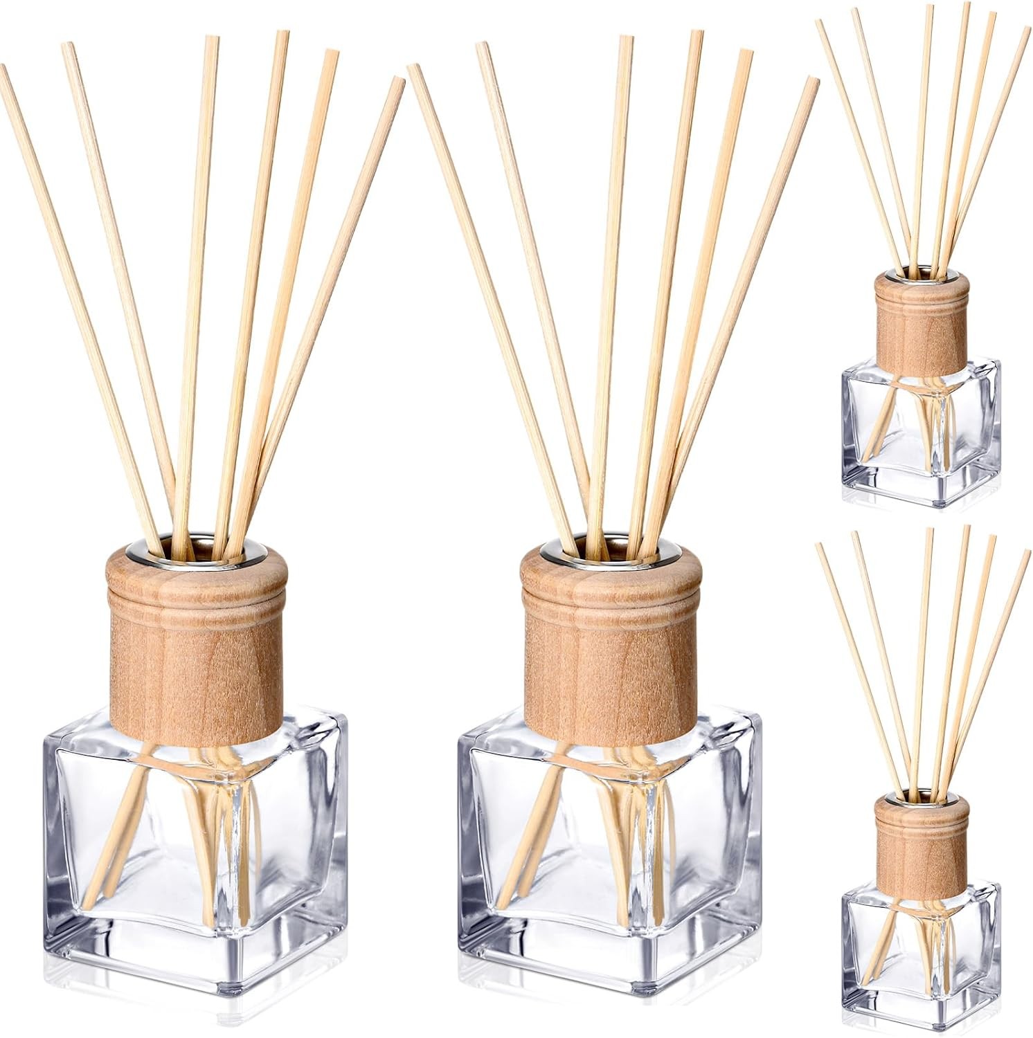 4 Set Reed Diffuser Bottle Empty Refillable Fragrance Glass Bottles 50ml 1.7 oz