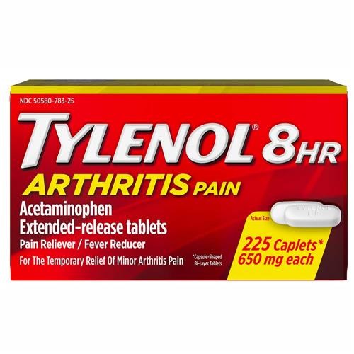 Tylenol Arthritis Pain 8HR Pain Reliever 650mg 225 Caplets NIB
