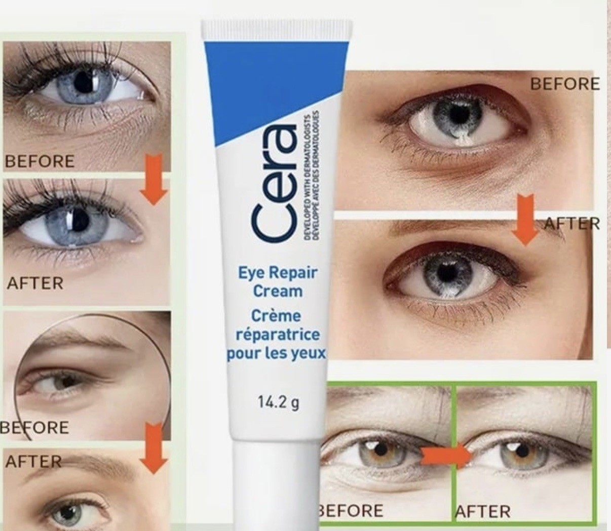 Cerave Nourishing Eye Cream Repair Skin Fade Dark Circles Improve Eyes Puffiness