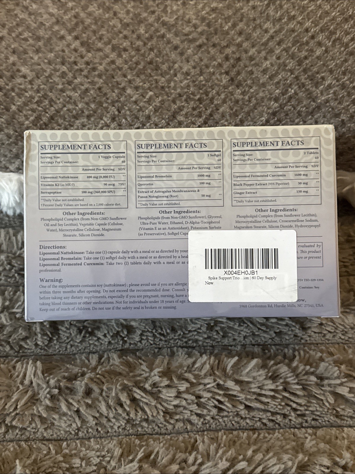 Spike Support Trio – Liposomal, Nattokinase, Bromelain, Curcumin – 03/28