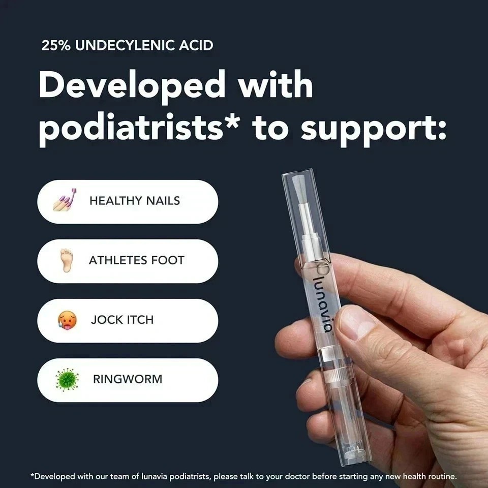 Lunavia Antifungal Pen, 25% Undecylenic Acid – Toenail Fungus Treatment, 3 Pack
