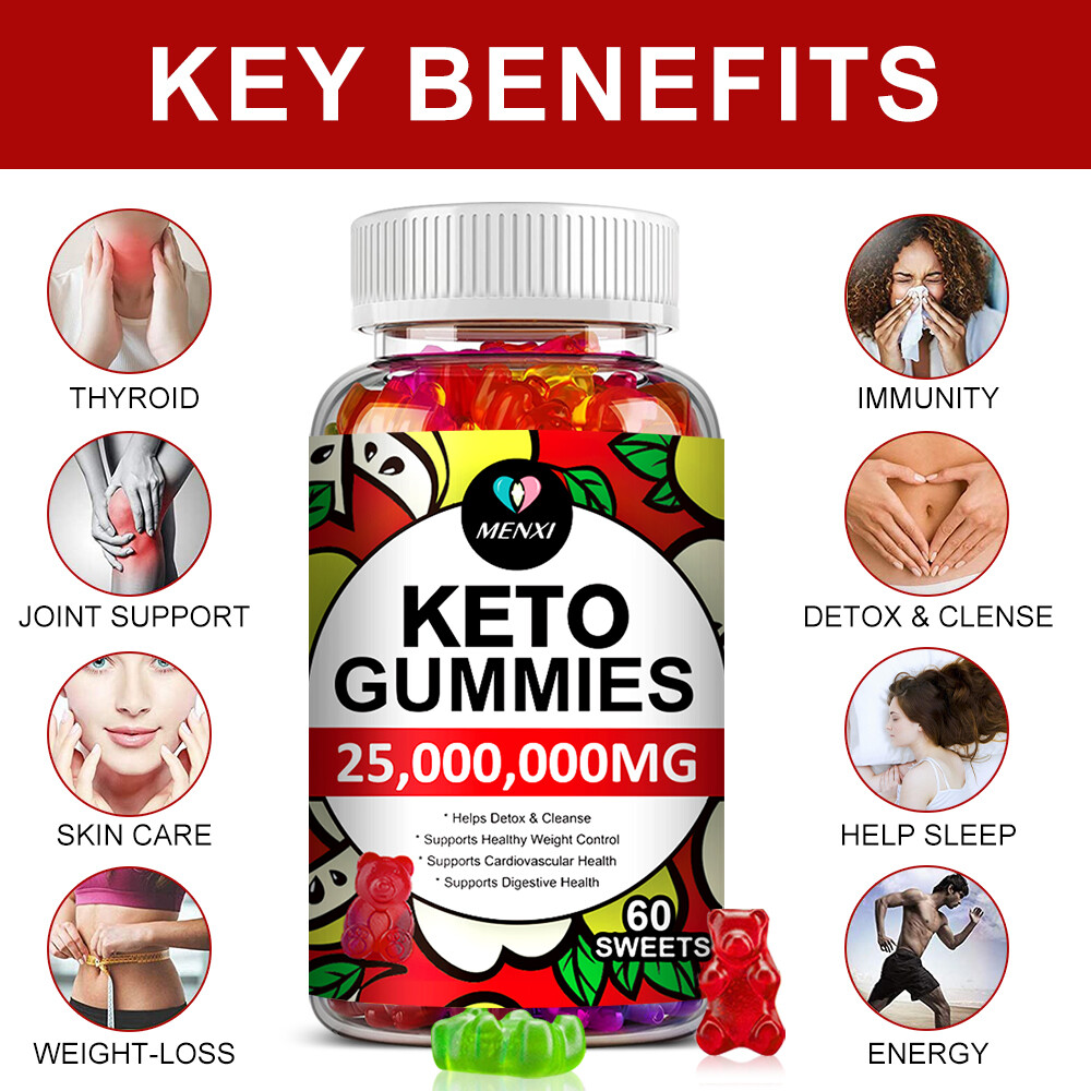 Keto Slimming Gummies 25,000,000mg Apple Cider Vinegar ACV Weight Loss 60 Gummy