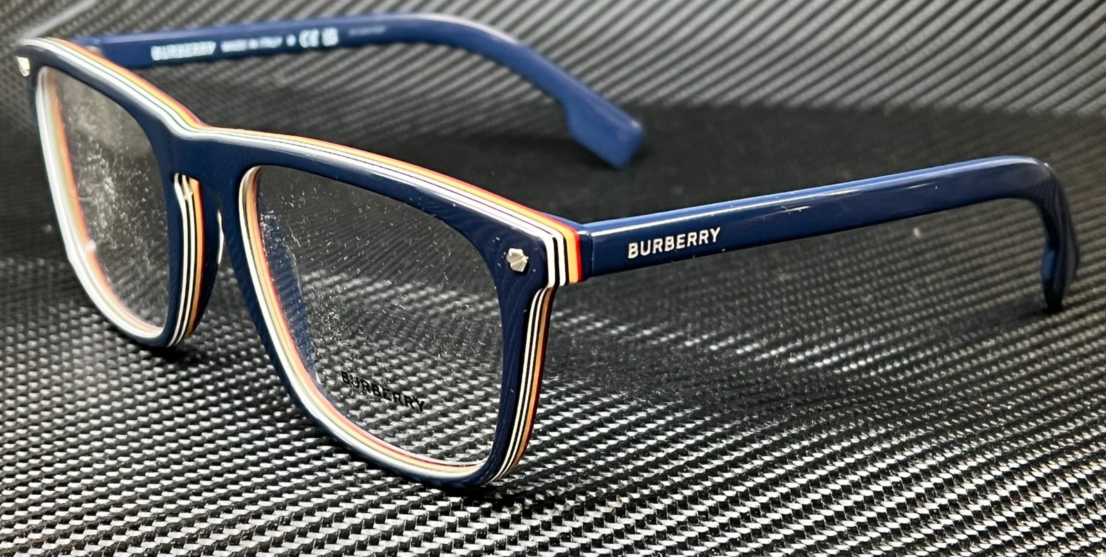 BURBERRY BE2340 3799 Blue Square Rectangle Men’s 56 mm Eyeglasses