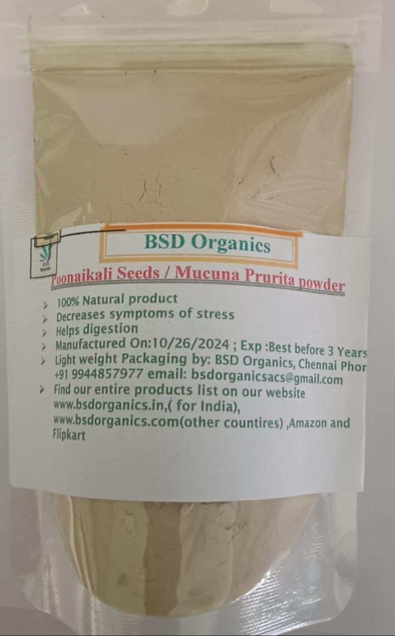 Mucuna Pruriens Velvet Bean Powder – 100g Natural Herbal Supplement for Mood & E