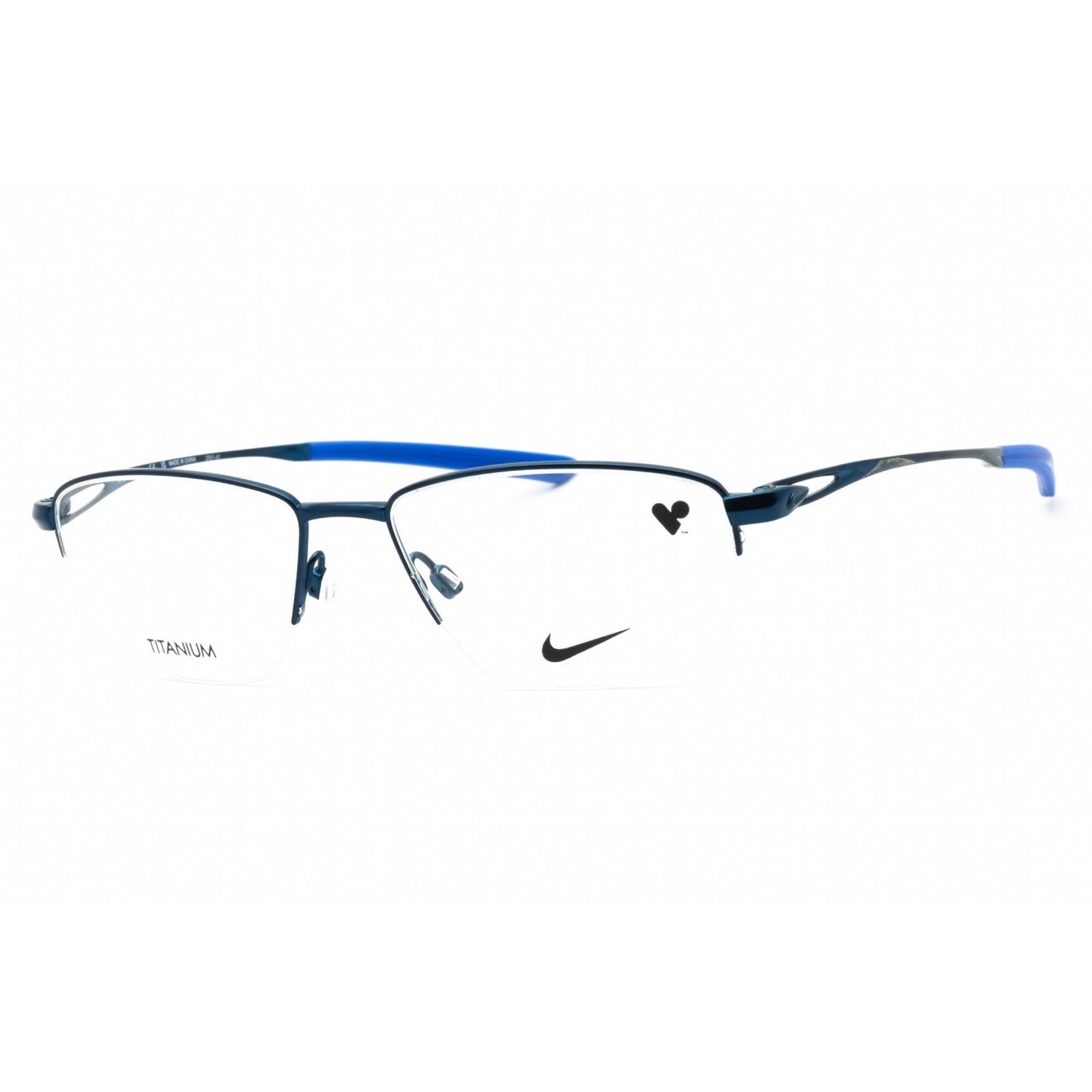 Nike Men’s Eyeglasses Satin Navy Rectangular Titanium Frame NIKE 6045 410