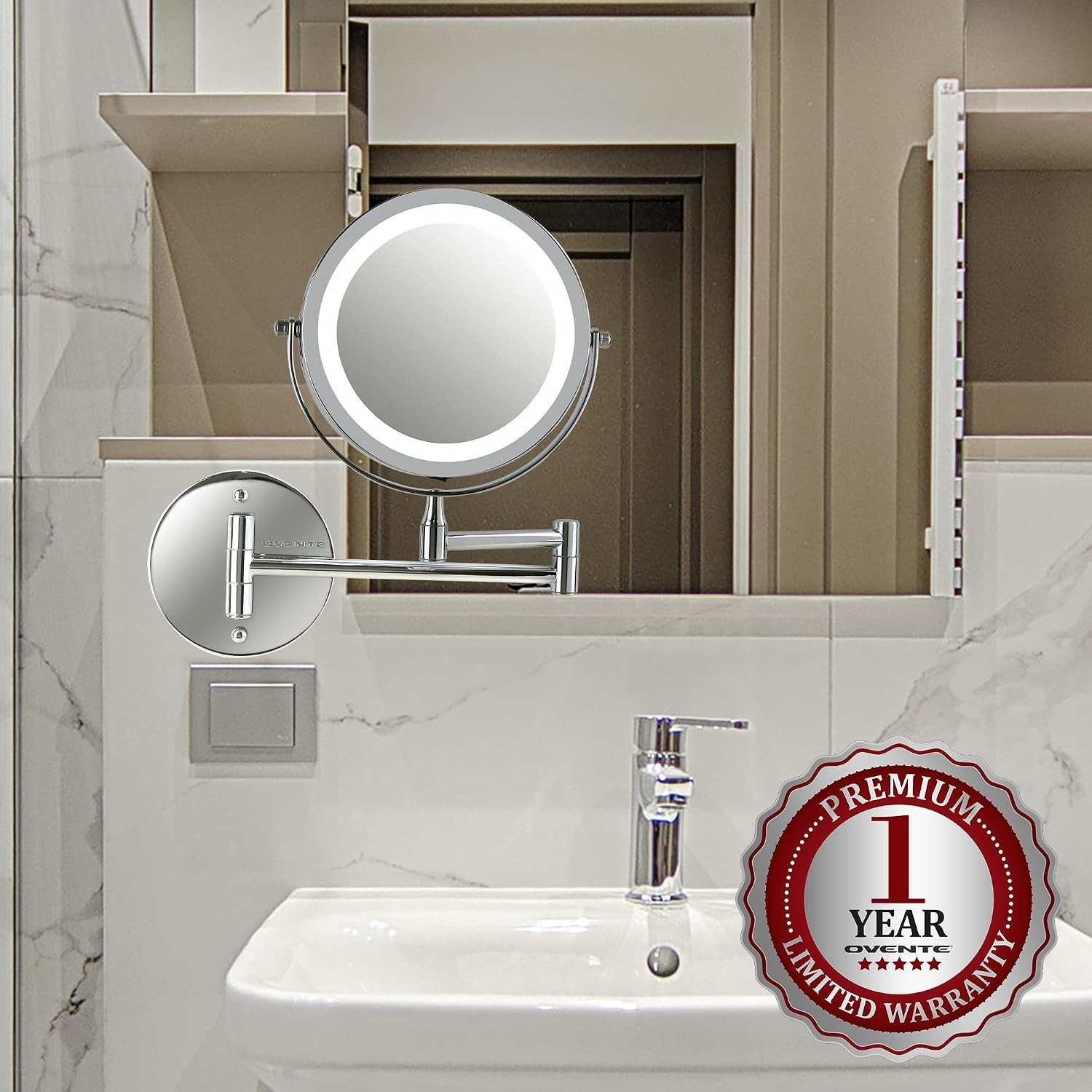 Modern 7″ Lighted Vanity Mirror with 1x/7x Magnification – Perfect for Any Room