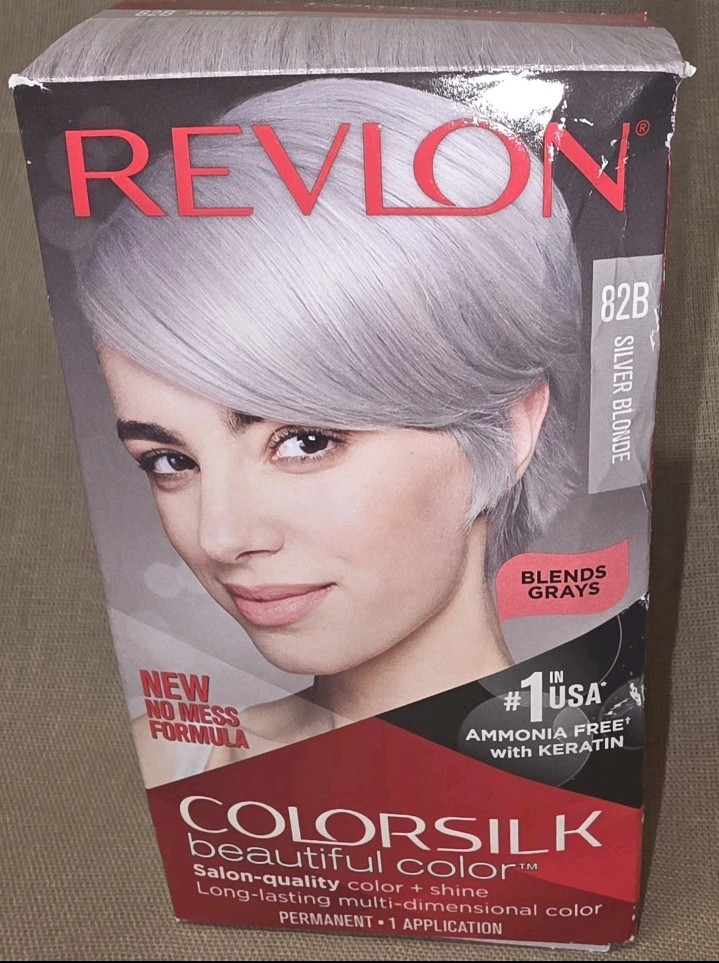 Revlon Hair Dye 82B Silver Blonde Blends Greys Ammonia Free With Keratin