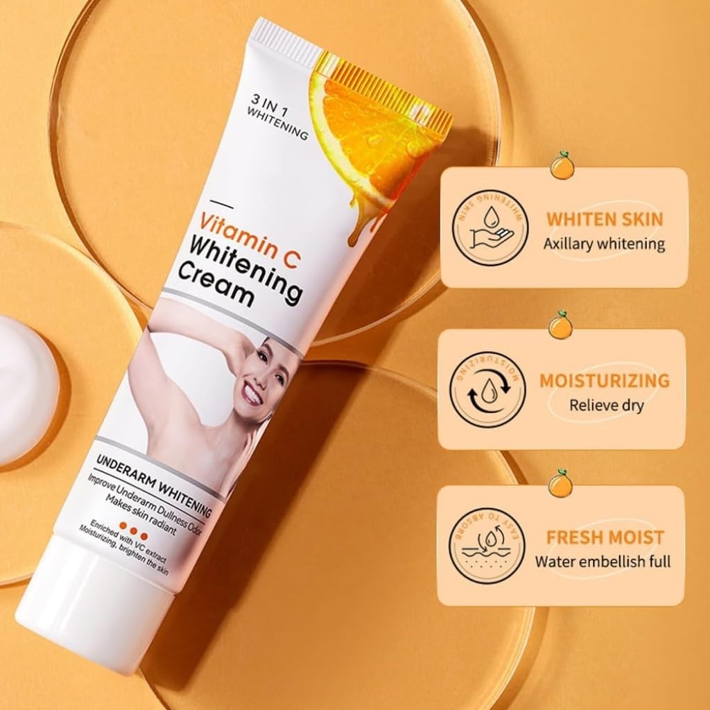 Crema Blanqueadora Natural con Vitamina C para Axilas y Áreas Íntimas