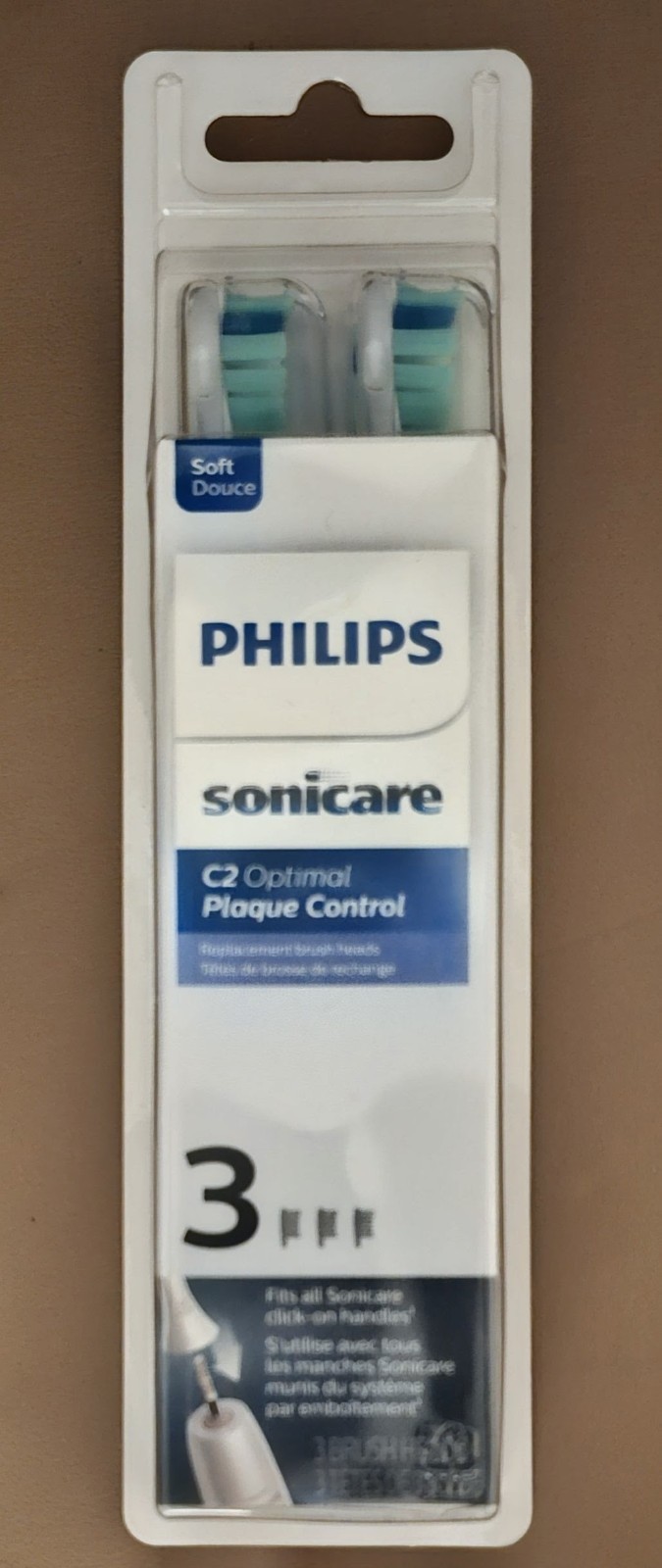 Philips Sonicare C2 Plaque Genuine Electric Toothbrush Heads 3 Pack HX9023/65