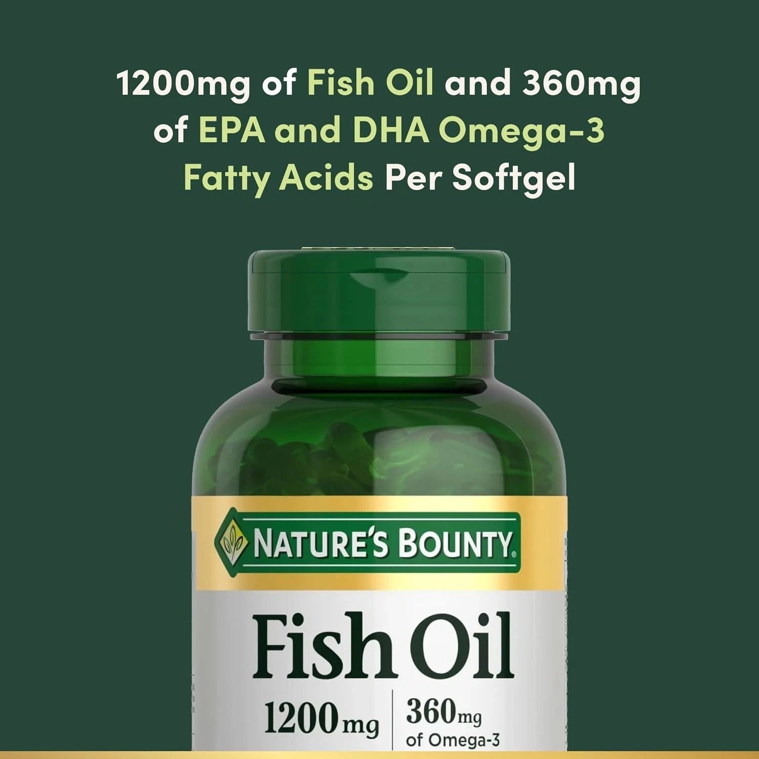 Nature’s Bounty Fish Oil Omega 3 Supplements – Supports Heart Health, 1200 Mg Fi