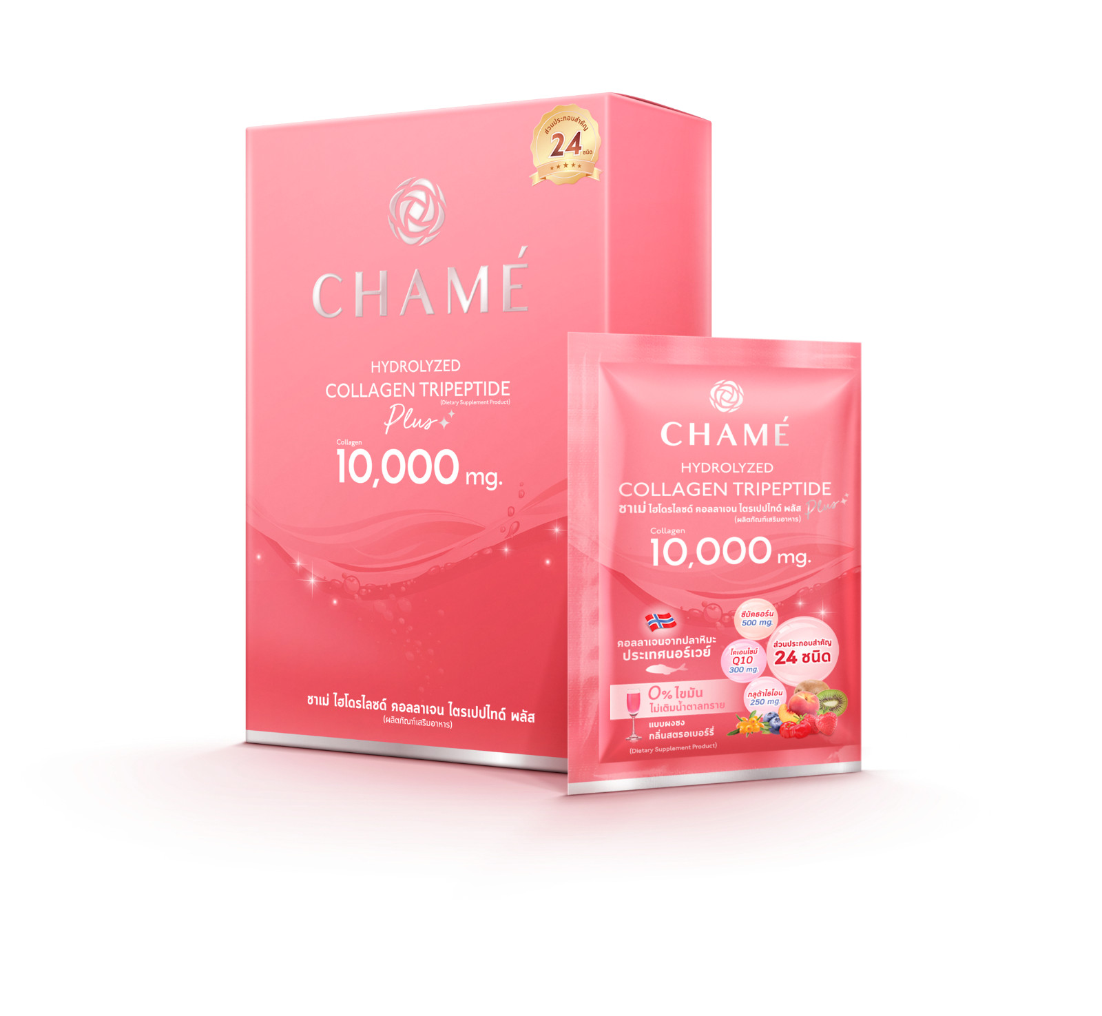 Chame Hydrolyzed Collagen Tripeptide Plus 10000mg 15g x 60 Sachet (6 Big Boxes)