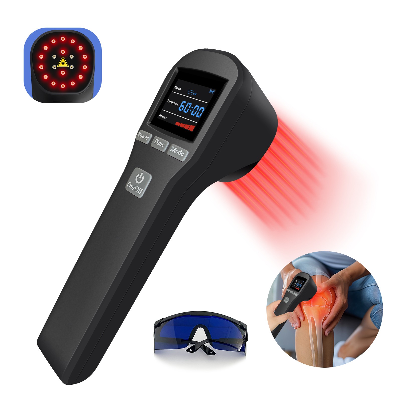880mW Cold Laser Therapy Device 650nm 808nm LLLT for Pain Relief Muscle Recovery