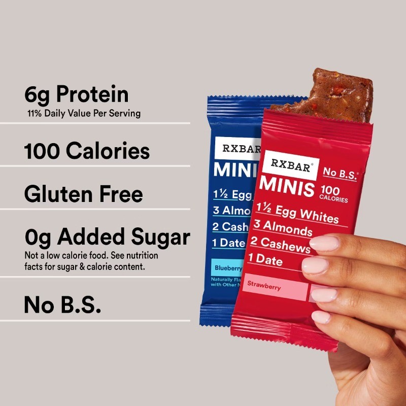 RXBAR Mini Blueberry & Strawberry Protein Bars – 7.36oz/8ct