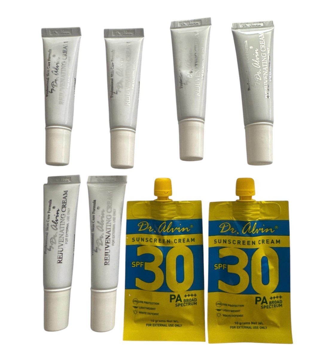 6x Dr. Alvin ALL Rejuv CREAM 10g Each & 2 sunscreen cream 10g each