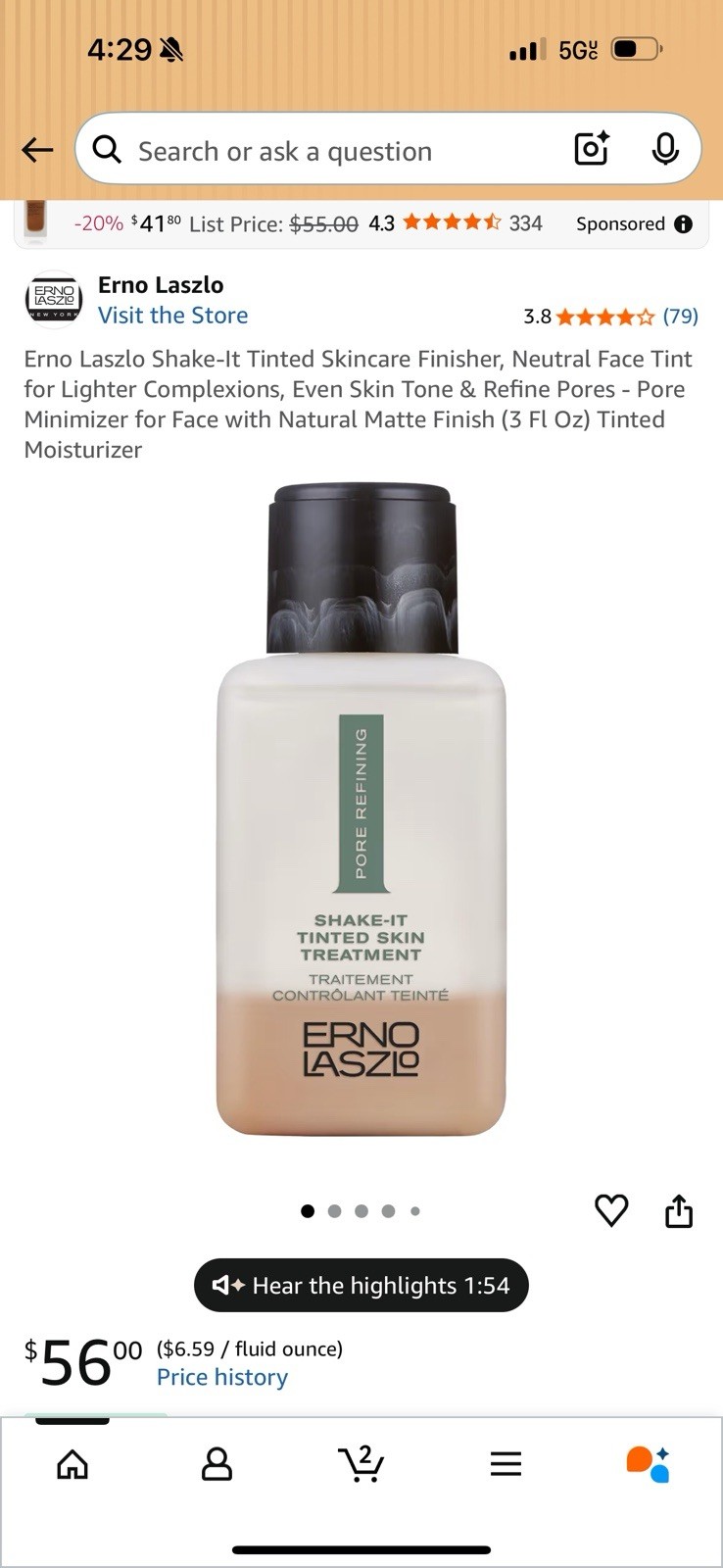 Erno Laszlo Shake-It Tinted Treatment Normalizer, Neutral Shade 6.8 fl oz