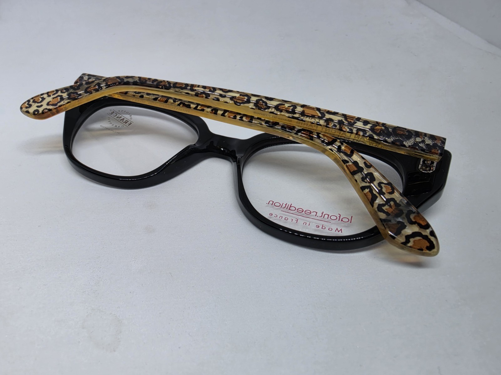 JEAN LAFONT PARIS NIGHTCLUB 100 BLACK/LEOPARD EYEGLASSES NEW AUTHENTIC FRANCE