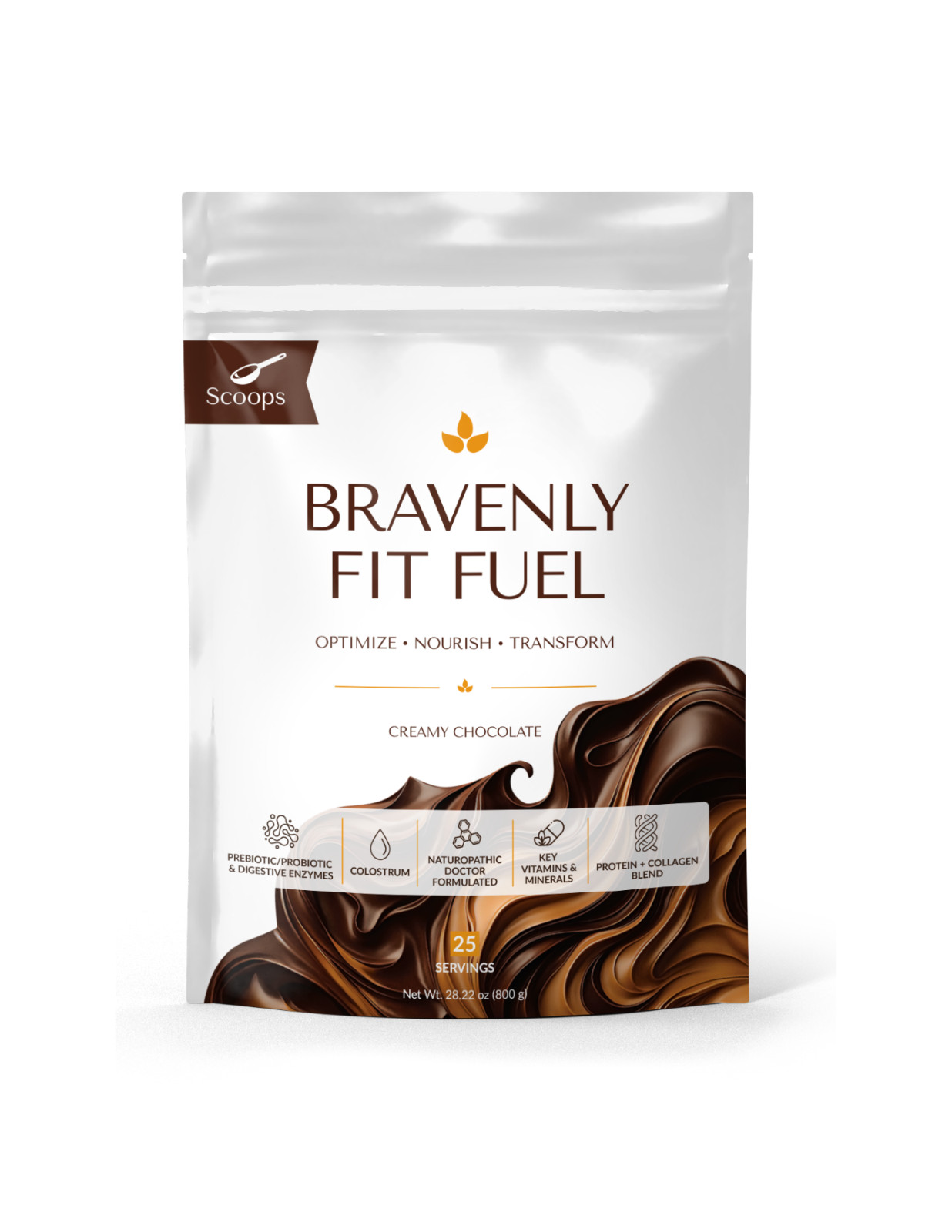 Bravenly Fit Fuel Chocolate Protein Collagen Digestive Blend Sealed🚚FROM USA🚚