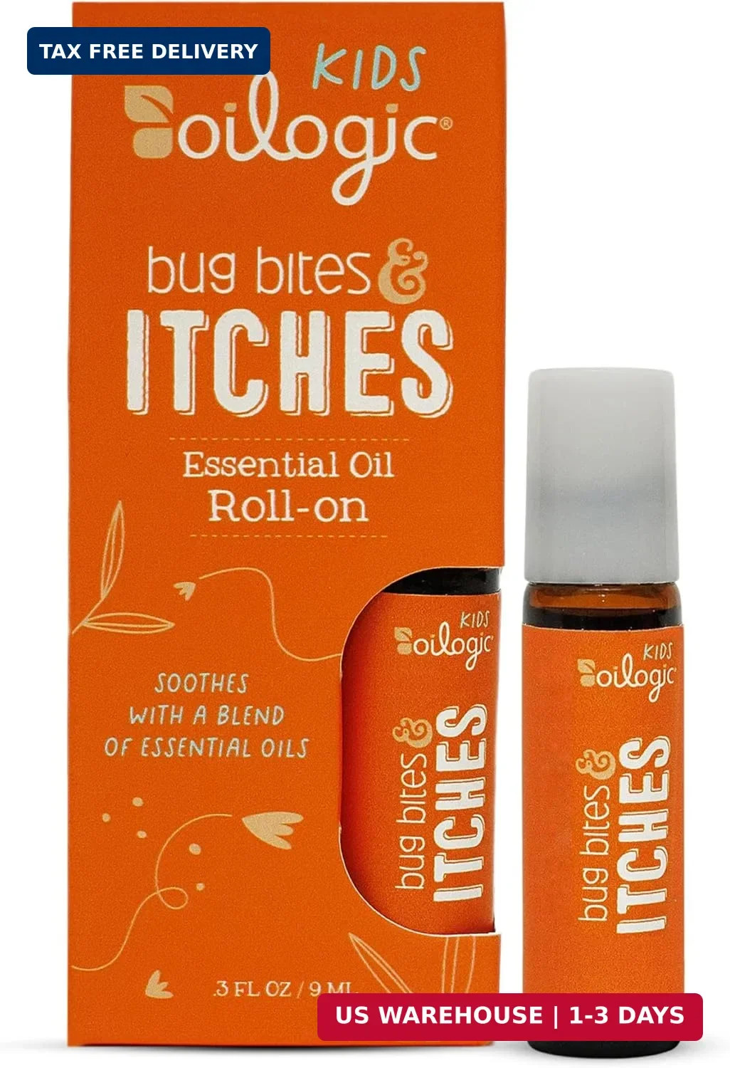 Oilogic Bug Bite Itch Roll-On Essential Oil for Kids – 100% Pure Essential Oils