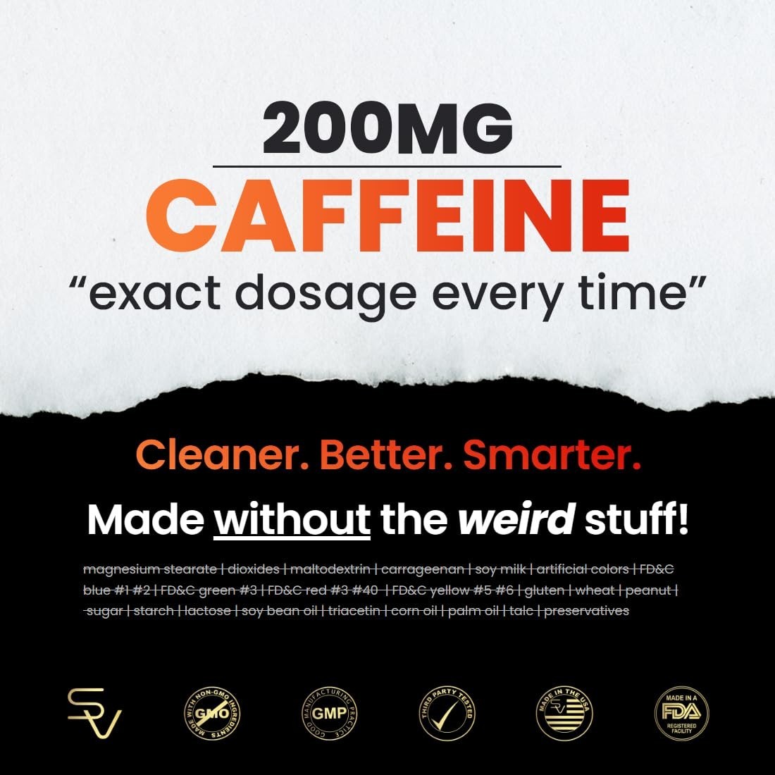 Caffeine Pills 200mg with MCT Oil & L-Theanine – Energy & Focus, 50 Softgels