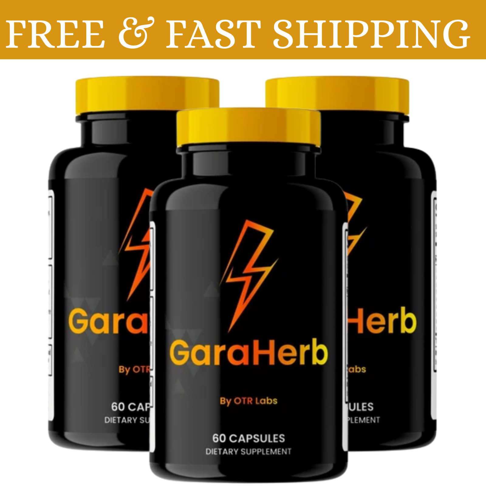 Garaherb Male Supplement, Gara Herb for Men Health Support 3 Bottle 180 Capsules