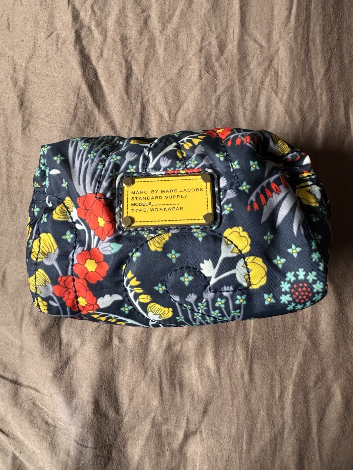 Marc By Marc Jacobs Square Polyester Cosmetic Makeup Tolietry Bag Pouch Floral