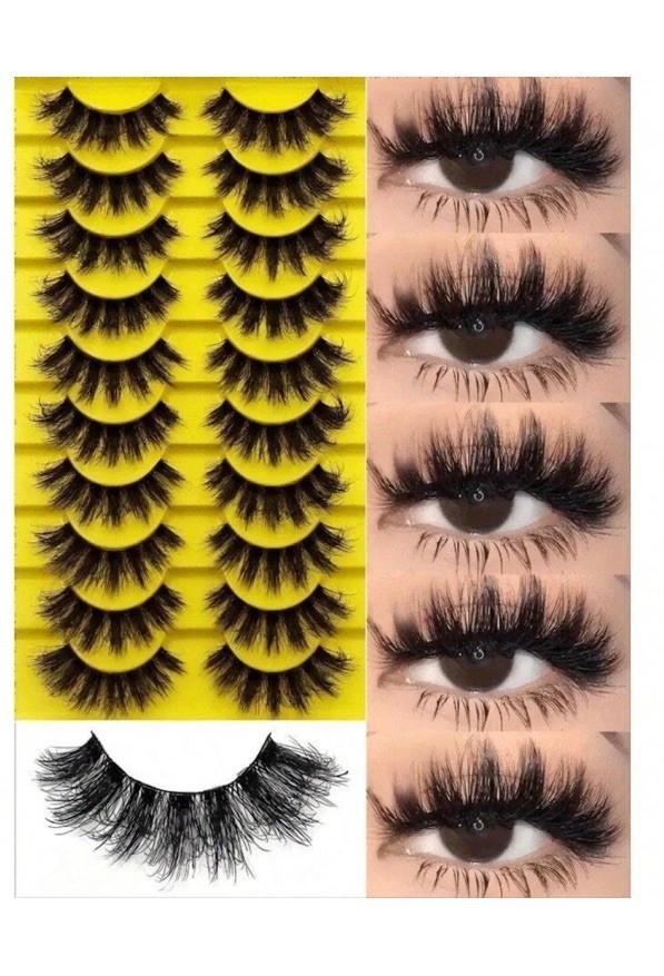 20 Pairs 3D Mink False Eyelashes Natural Fluffy Wispy Extension Lashes