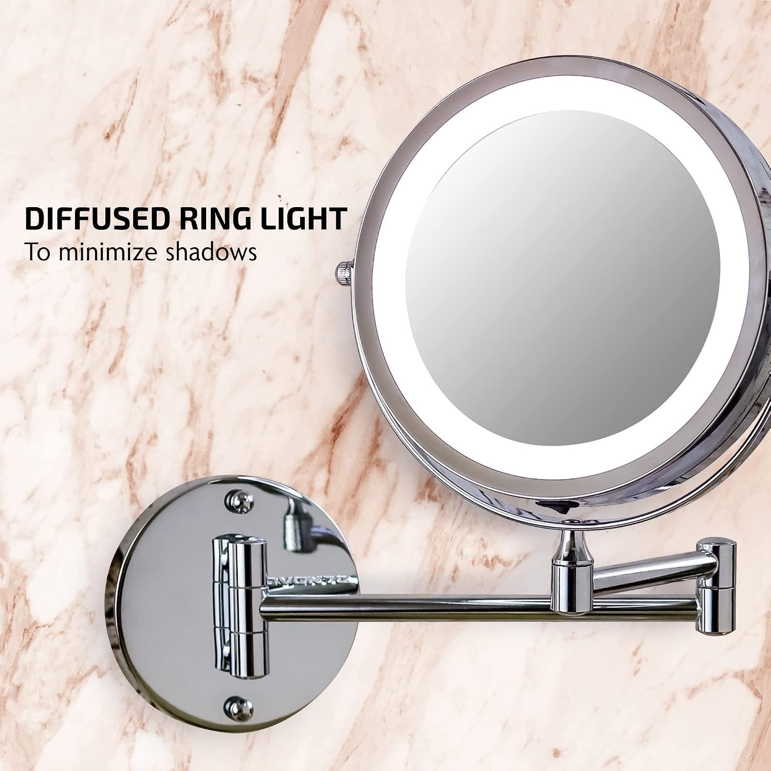 Modern 7″ Lighted Vanity Mirror with 1x/7x Magnification – Perfect for Any Room