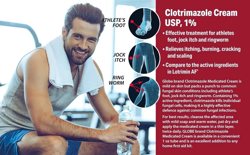 5Pack Anti-Fungal Cream Cure Athletes Foot, Jock Itch, Compare to Lotrimin AF 1%
