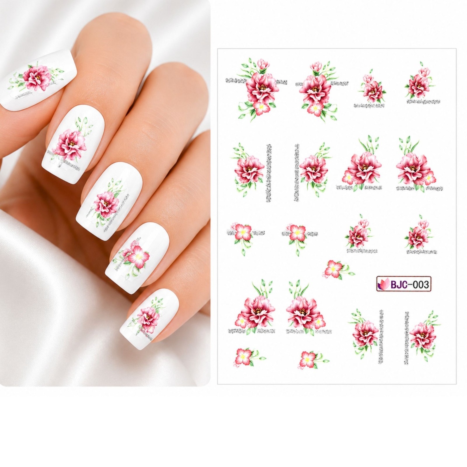 Wild Flower Nail Decals Garden Spring Floral Diy Water Decal Stickers Beauty Art