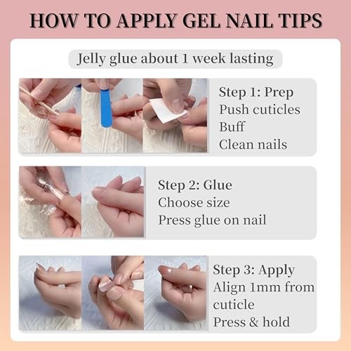 24 Pcs Flower Press on Nails Short Almond Reusable Fake Floral French Style